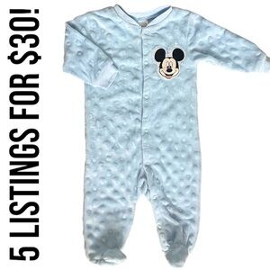 Disney Baby Mickey Mouse Fleecey 0-3M baby boy footies